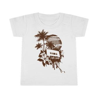 Summer Party Brown Palm Trees Flower Cassette Infant Tshirt - Monsterry