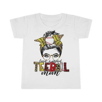 Teeball Mom Leopard Ball Mom Messy Hair Bun Mothers Day Infant Tshirt | Favorety DE