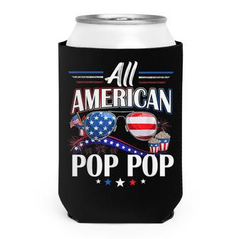 All American Pop Pop 4Th Of July Fathers Day Can Cooler - Seseable