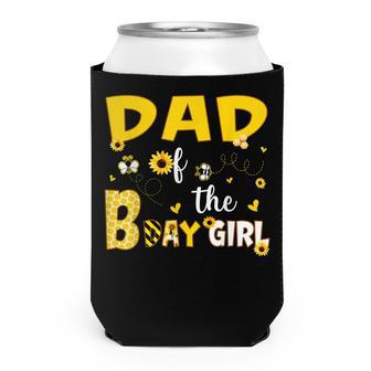 Dad Of The Birthday Girl With Sunflower And Bee Can Cooler - Seseable