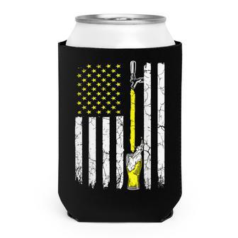 Drinking Beer American Flag 4Th Of July Drinker Patriotic Can Cooler - Seseable
