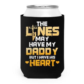 Lineman Dad I Have My Daddys Heart Fathers Day Kid Can Cooler - Seseable