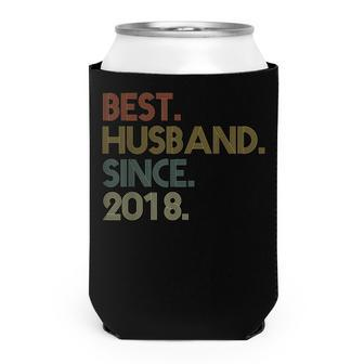 Mens 4Th Wedding Anniversary Best Husband Since 2018 Can Cooler - Seseable