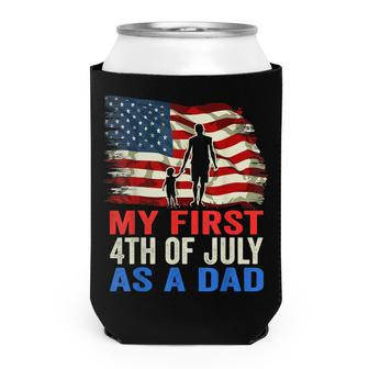 Mens My First 4Th Of July As A Dad July 4Th New Dad Usa Flag Can Cooler - Seseable