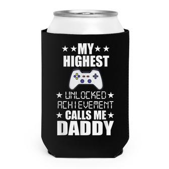 Mens My Highest Unlocked Achievement Calls Me Daddy Gamer Dad V2 Can Cooler - Seseable