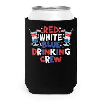 Red White And Blue Drinking Crew 4Th Of July Drink Party Can Cooler - Seseable