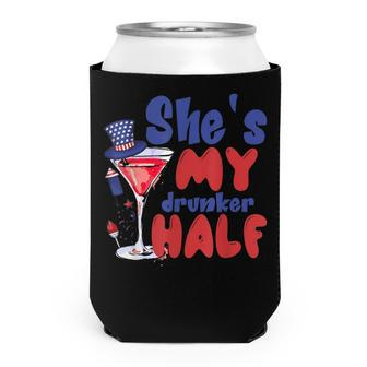 She My Drunker Half 4Th Of July Couples Drinking Can Cooler - Seseable