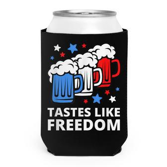 Tastes Like Freedom Funny 4Th Of July Beer Quote Can Cooler - Seseable