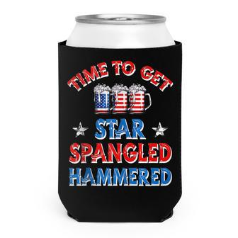 Time To Get Star Spangled Hammered 4Th Of July Beer Western Can Cooler - Seseable