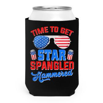 Time To Get Star Spangled Hammered Funny 4Th Of July Can Cooler - Seseable