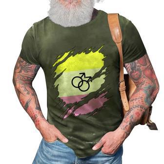 Lgbtqia Gay Twink Pride Flag Ripped Reveal 3D Print Casual Tshirt - Monsterry AU