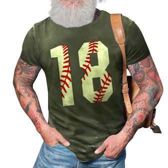 18 Baseball Mom Baseball Player Number 18 Sport Lover 3D Print Casual Tshirt | Mazezy