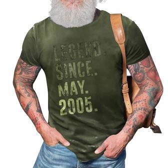 2005 17 Legend Since May 2005 17Th Birthday Retro Vintage 3D Print Casual Tshirt | Mazezy