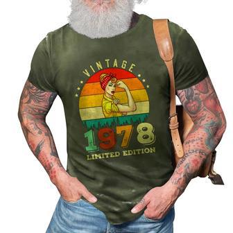 44Th Birthday 1978 Limited Edition Vintage 44 Years Old Women 3D Print Casual Tshirt | Mazezy