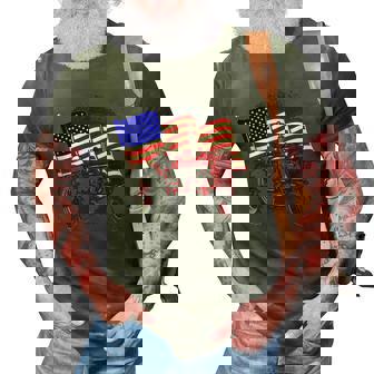 4Th Of July Gift Patriotic Farmer Us Flag Tractor Farmer 3D Print Casual Tshirt | Mazezy