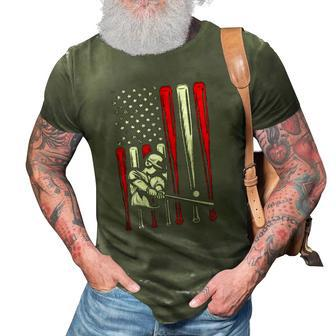 4Th Of July Patriotic American Flag Baseball Bat Pitcher 3D Print Casual Tshirt | Mazezy