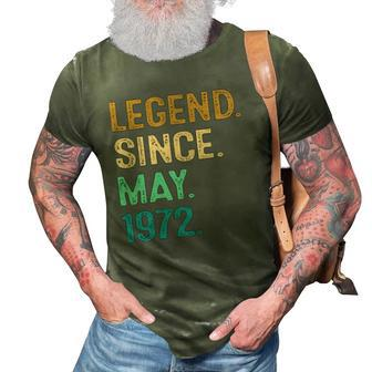 50 Years Old Gift Legend Since May 1972 50Th Birthday Vintage 3D Print Casual Tshirt | Mazezy
