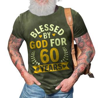 60Th Birthday Man Woman Blessed By God For 60 Years 3D Print Casual Tshirt - Seseable