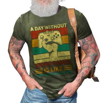 A Day Without Video Games Gamer Funny Gaming Apparel Vintage 10Xa40 3D Print Casual Tshirt - Monsterry AU