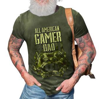All American Gamer Dad 4Th Of July Independence Day Gaming 3D Print Casual Tshirt - Seseable