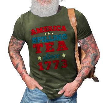 America Spilling Tea Since 1773 Boston Party Funny 4Th July 3D Print Casual Tshirt | Mazezy