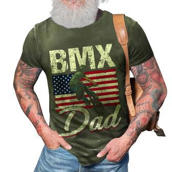 American Flag Bmx Dad Fathers Day Funny 4Th Of July 3D Print Casual Tshirt - Seseable