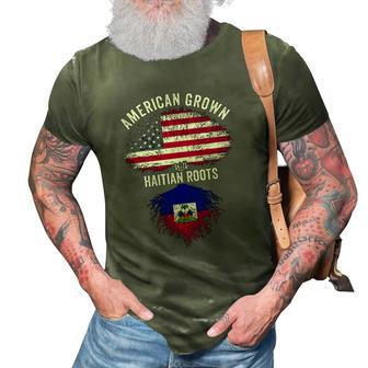 American Grown With Haitian Roots Usa Haiti Flag 3D Print Casual Tshirt | Mazezy