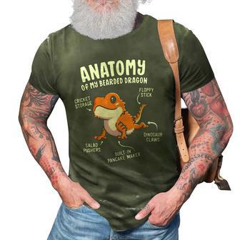 Anatomy Of A Bearded Dragon Gift For Reptile Lover 3D Print Casual Tshirt | Mazezy