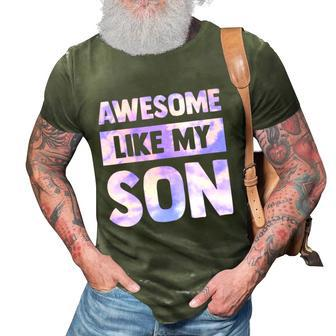 Awesome Like My Son Matching Fathers Day Family Kid Tie Dye 3D Print Casual Tshirt | Mazezy