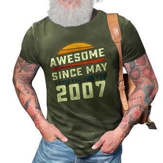 Awesome Since May 2007 15Th Birthday Gift 15 Years Old 3D Print Casual Tshirt | Mazezy