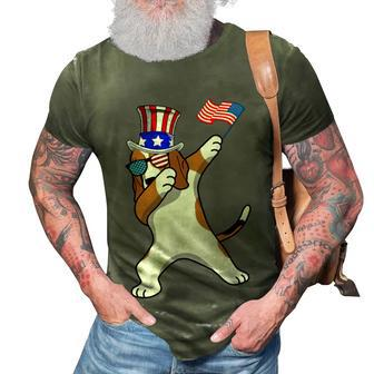 Beagle Dabbing Dog Dad 4Th Of July 3D Print Casual Tshirt - Seseable