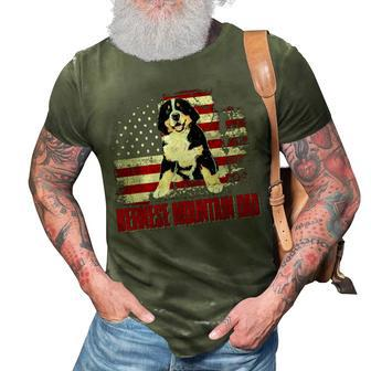 Bernese Mountain Dad American Flag 4Th Of July Dog Lovers V2 3D Print Casual Tshirt - Seseable