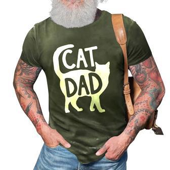Best Cat Dad Fathers Day Men Kitty Daddy Papa Gift Raglan Baseball Tee 3D Print Casual Tshirt | Mazezy