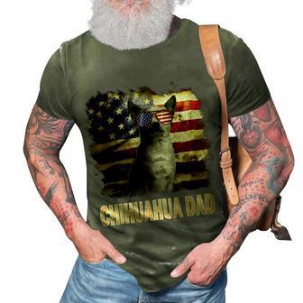 Best Chihuahua Dad Ever American Flag 4Th Of July Vintage 3D Print Casual Tshirt - Seseable