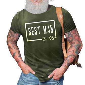 Best Man Est 2022 Groomsmen Wedding Bachelor Party Group 3D Print Casual Tshirt | Mazezy UK