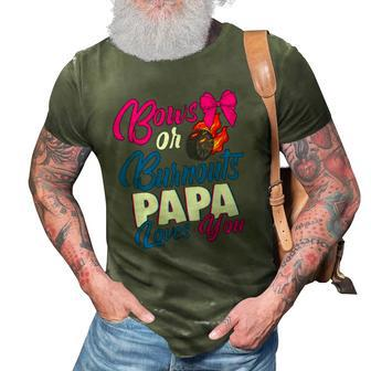 Bows Or Burnouts Papa Loves You Gender Reveal Party Idea 3D Print Casual Tshirt | Mazezy