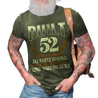 Built 52 Years Ago 52Nd Birthday 52 Years Old Bday 3D Print Casual Tshirt - Seseable