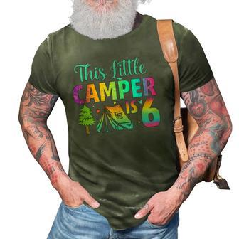 Camper Kids Birthday 6 Years Old Camping 6Th B-Day Funny 3D Print Casual Tshirt | Mazezy