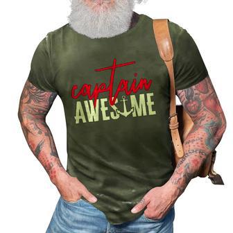 Captain Awesome Funny Sailing Boating Sailor Boat 3D Print Casual Tshirt | Mazezy