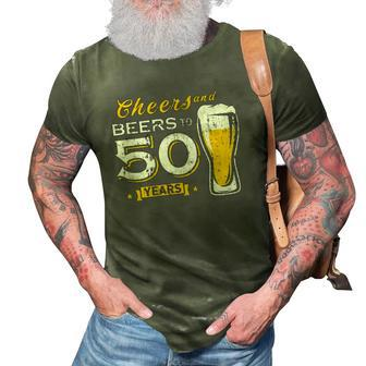 Cheers And Beers To 50 Years 50Th Funny Birthday Party Gift 3D Print Casual Tshirt | Mazezy