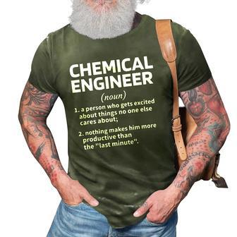 Chemical Engineer Definition Chemical Engineering Student 3D Print Casual Tshirt | Mazezy