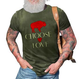Choose Love Buffalo Red And White 3D Print Casual Tshirt | Mazezy