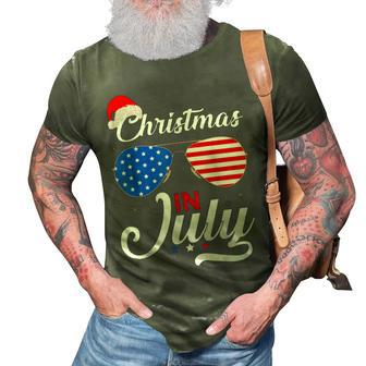 Christmas In July Funny 4Th Of July Beach Summer Christmas 3D Print Casual Tshirt - Seseable