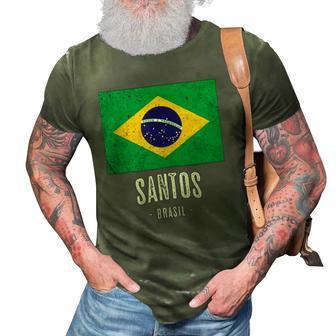 City Of Santos - Brazil Br Brazilian Flag Merch - Graphic 3D Print Casual Tshirt | Mazezy