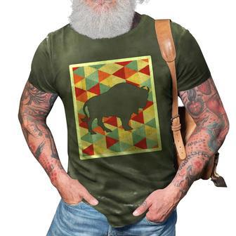 Classic Vintage Buffalo 70S Style Retro Bison 3D Print Casual Tshirt | Mazezy