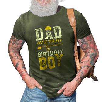 Construction Worker Dad Of The Birthday Boy - Birthday 3D Print Casual Tshirt | Mazezy