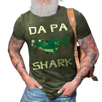 Da Pa Grandpa Gift Da Pa Shark 3D Print Casual Tshirt - Seseable