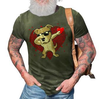 Dabbing Pit Bull Dog Heart Valentines Day Boys Girls T-Shirt 3D Print Casual Tshirt - Seseable