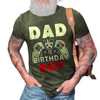 Dad Of Birthday Boy Time To Level Up Video Game Birthday 3D Print Casual Tshirt - Seseable