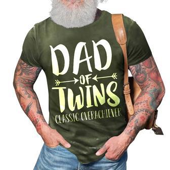 Dad Of Twins Proud Father Of Twins Classic Overachiver 3D Print Casual Tshirt - Seseable